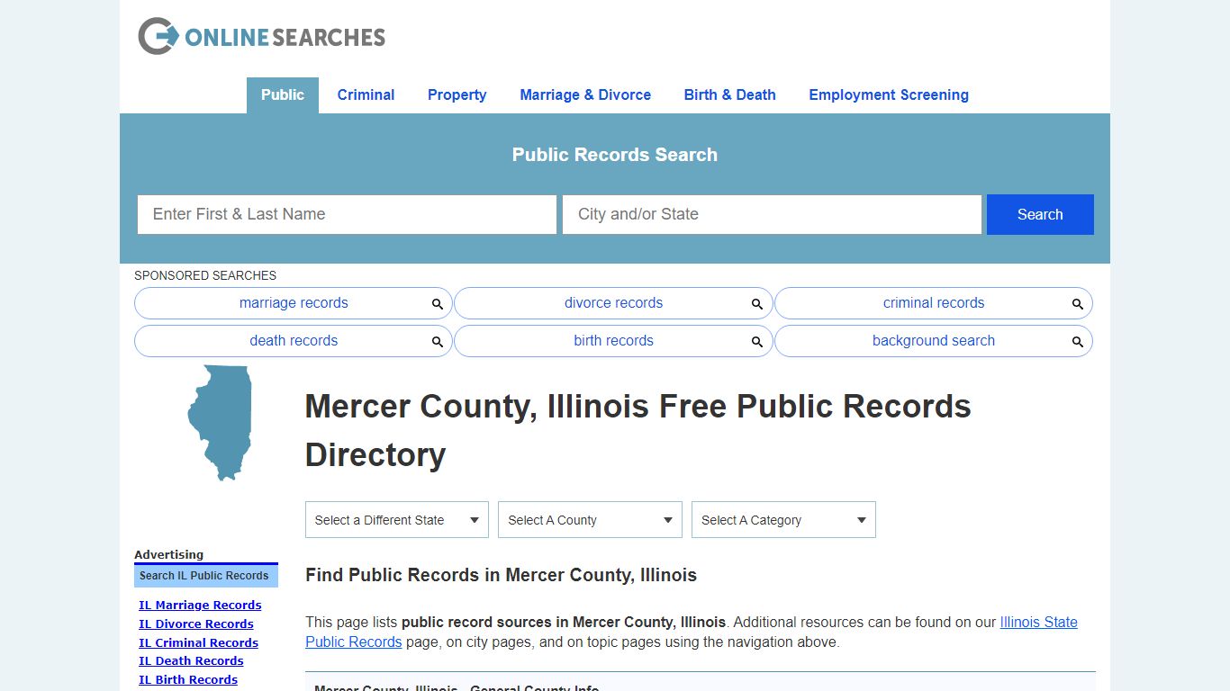 Mercer County, Illinois Public Records Directory